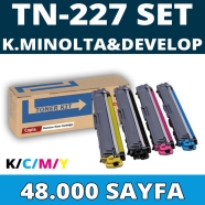 KOPYA COPIA YM-TN227-SET KONICA MINOLTA & DEVELOP TN-227 KCMY 48000 Sayfa 4 R...