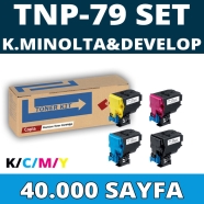 KOPYA COPIA YM-TNP79-SET KONICA MINOLTA & DEVELOP TNP-79 KCMY 40000 Sayfa SİY...