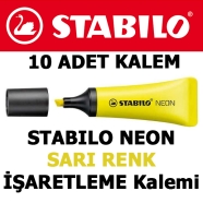 STABILO 72/24 NEON,  Sarı Fosforlu işaretleme kalemi SARI İşaretleme Kalemi