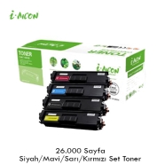 I-AICON C-TN466 KCMY 4-PACK COMBO BROTHER TN-466 26000 Sayfa RENKLİ MUADIL La...