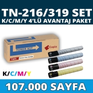 KOPYA COPIA YM-TN216-319SET KONICA MINOLTA / DEVELOP TN216/TN319 107000 Sayfa...