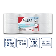 VİLO 6350 MİNİ JUMBO 12'li RULO 34 g/m² ÇİFT KAT Tuvalet Kağıdı